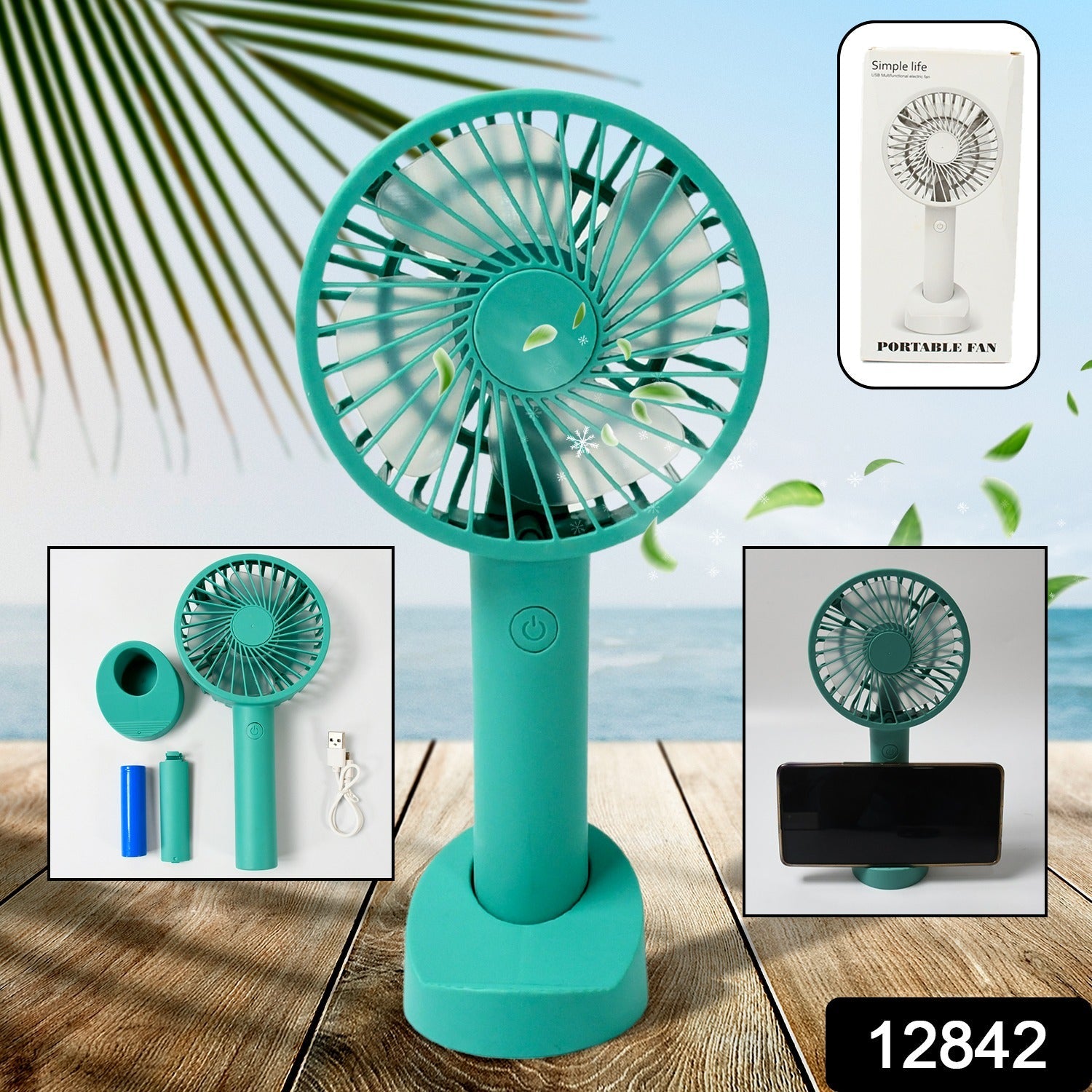 12842 Portable Handheld Fan With 3 Speeds Battery Operated Fan Rechargeable Multi Colors As Base Phone Holder Fan (Battery Included) 12842 Portable Handheld Fan With 3 Speeds Battery Operated Fan Rechargeable Multi Colors As Base Phone Holder Fan (Battery Included)